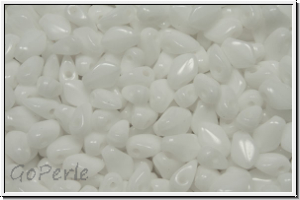 Gekko-Beads, 3x5mm, white, op., 50 Stk.