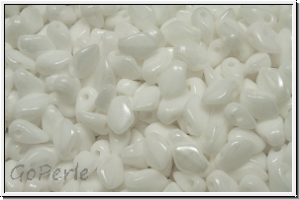 Gekko-Beads, 3x5mm, white, op., shimmer, 50 Stk.