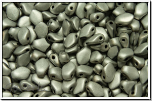 Gekko-Beads, 3x5mm, black, op., full silver, matte, 50 Stk.