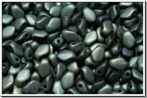 Gekko-Beads, 3x5mm, black, op., full honey luster, matte, 50 Stk.