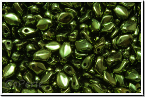 Gekko-Beads, 3x5mm, green, met., 50 Stk.