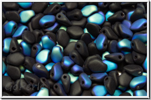 Gekko-Beads, 3x5mm, black, op., matte, half AB, 50 Stk.