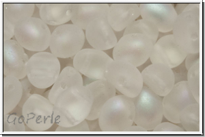 Candy-Beads, oval, PRECIOSA, 6x8mm, crystal, trans., matte, AB, 20 Stk.