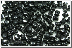 Diabolo-Beads, 5x5mm, black, op., 25 Stk.