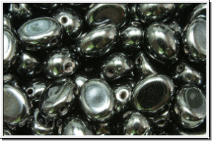 Candy-Beads, oval, PRECIOSA, 6x8mm, hematite, met., 20 Stk.