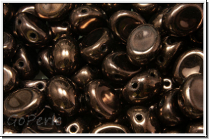 Candy-Beads, oval, PRECIOSA, 6x8mm, black, op., vega luster, 20 Stk.