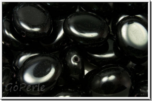 Candy-Beads, oval, PRECIOSA, 10x12mm, black, op., 10 Stk.