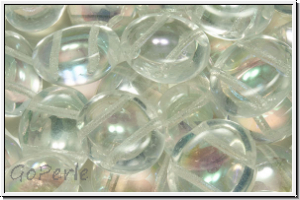 Candy-Beads, oval, PRECIOSA, 10x12mm, crystal, trans., rainbow, 10 Stk.