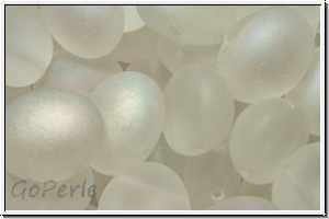 Candy-Beads, oval, PRECIOSA, 10x12mm, crystal, trans., matte, AB, 10 Stk.