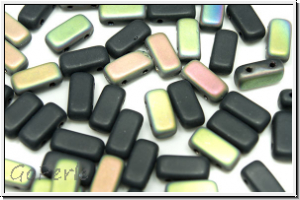 PRISM Beads, 4x8mm, black, op., vitrail, matte, 20 Stk.