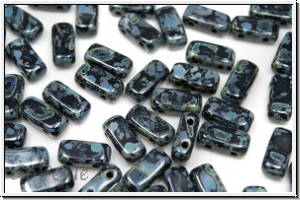 PRISM Beads, 4x8mm, black, op., picasso, 20 Stk.