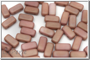 PRISM Beads, 4x8mm, snow white, op., rose gold, matte, 20 Stk.