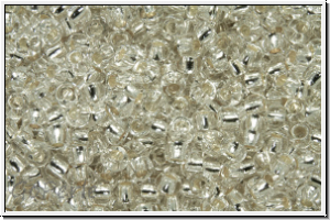 PR-11-78102, PRECIOSA Rocailles, 11/0, crystal, trans., silver-ld., 20g