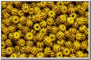 PR-11-83491, PRECIOSA Rocailles, 11/0, yellow, op., 10 brown stripes, 20g