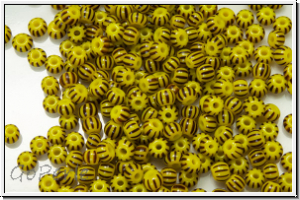 PR-11-83501, PRECIOSA Rocailles, 11/0, yellow, op., 10 black stripes, 20g