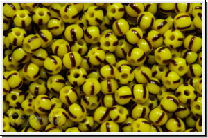 PR-11-83500, PRECIOSA Rocailles, 11/0, yellow, op., 4 black stripes, 20g