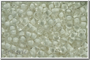 PR-11-38002, PRECIOSA Rocailles, 11/0, crystal, trans., white-ld., 20g