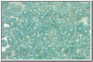 PR-11-58562, PRECIOSA Rocailles, 11/0, crystal, trans., blue green-ld., AB, 20g