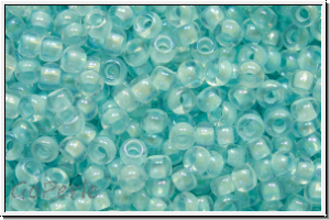 PR-11-58562, PRECIOSA Rocailles, 11/0, crystal, trans., blue green-ld., AB, 20g