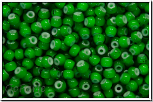 PR-11-53712, PRECIOSA Rocailles, 11/0, green, trans., cornelian star, 20g