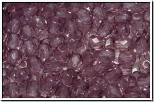 Bhm. Glasschliffperle, PRECIOSA, feuerpol., 4mm, crystal, trans., mauve (dyed), 50 Stk.