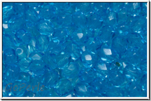 Bhm. Glasschliffperle, PRECIOSA, feuerpol., 4mm, crystal, trans., ocean (dyed), 50 Stk.