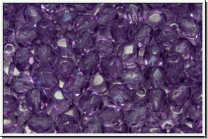 Bhm. Glasschliffperle, PRECIOSA, feuerpol., 4mm, crystal, trans., eggplant (dyed), 50 Stk.