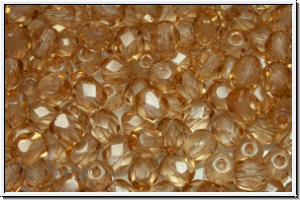 Bhm. Glasschliffperle, PRECIOSA, feuerpol., 4mm, crystal, trans., sand (dyed), 50 Stk.