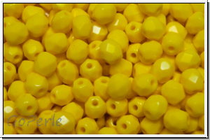 Bhm. Glasschliffperle, PRECIOSA, feuerpol., 4mm, yellow, dk., op., 50 Stk.