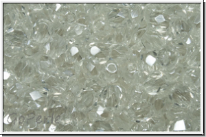 Bhm. Glasschliffperle, PRECIOSA, feuerpol., 4mm, crystal, trans., white iris. sfinx, 50 Stk.