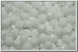 Bhm. Glasschliffperle, PRECIOSA, feuerpol., 4mm, white, alabaster, 50 Stk.