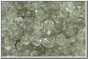 Bhm. Glasschliffperle, PRECIOSA, feuerpol., 4mm, crystal, trans., grey ombriert, 50 Stk.