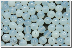 bhm. Glasperle, rund, 6mm, white, opal, 25 Stk.