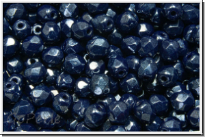 Bhm. Glasschliffperle, feuerpol., 4mm, lapis, op., luster, 50 Stk.