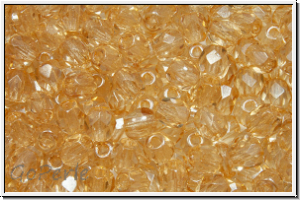 Bhm. Glasschliffperle, feuerpol., 4mm, crystal, trans., champagne luster, 50 Stk.