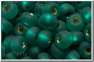 bhm. Rocailles, 05/0, teal, trans., silver-ld., matte, 10g