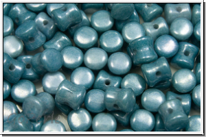 Diabolo-Beads, 5x5mm, white, op., blue/grey marbled, 25 Stk.