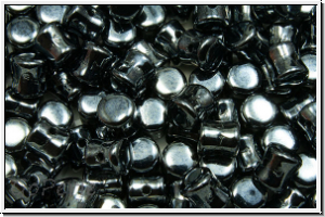 Diabolo-Beads, 5x5mm, hematite, met., 25 Stk.