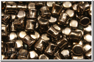 Diabolo-Beads, 5x5mm, bronze, dk., met., 25 Stk.