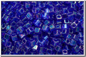 SBS-18-0177, MIYUKI Squares, 1,8mm, cobalt, trans., AB, 5g