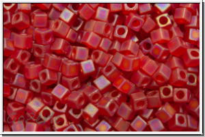 SBS-18-0141fr, MIYUKI Squares, 1,8mm, ruby, trans., matte, AB, 5g