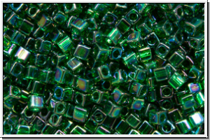 SBS-18-0289, MIYUKI Squares, 1,8mm, emerald, trans., AB, 5g