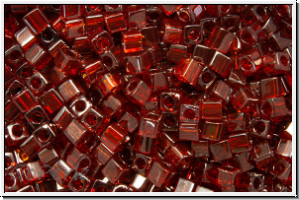 SBS-18-0304, MIYUKI Squares, 1,8mm, garnet, trans., gold luster, 5g