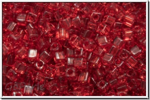 SBS-18-0141, MIYUKI Squares, 1,8mm, ruby, trans., 5g