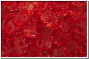 SB-04-0140, MIYUKI Squares, 4mm, red, trans., 15g