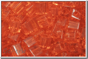 SB-04-0138, MIYUKI Squares, 4mm, orange, trans., 15g