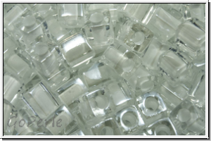 SB-04-1104, MIYUKI Squares, 4mm, crystal, trans., white-ld., 15g