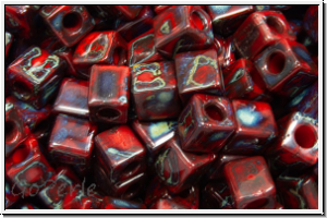 SB-04-4513, MIYUKI Squares, 4mm, red, garnet, op., picasso, 15g