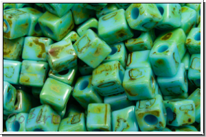 SB-04-4514, MIYUKI Squares, 4mm, aqua, op., picasso, 15g