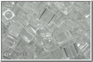 SB-04-0131, MIYUKI Squares, 4mm, crystal, trans., 15g